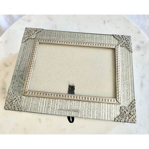 Silver glass jewelry box with photo frame